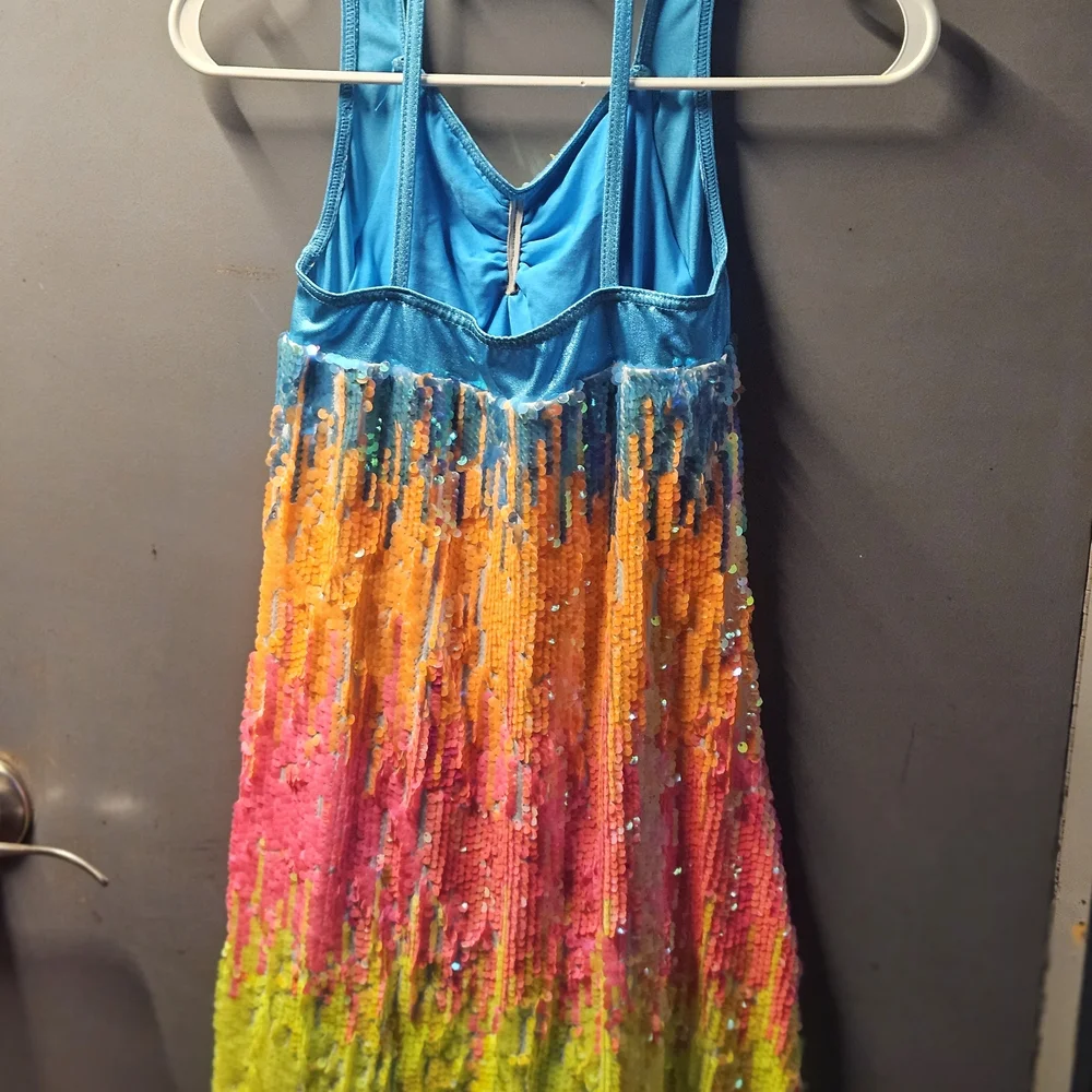 Colorful Sequin Mini Dress - Picture 3 of 6